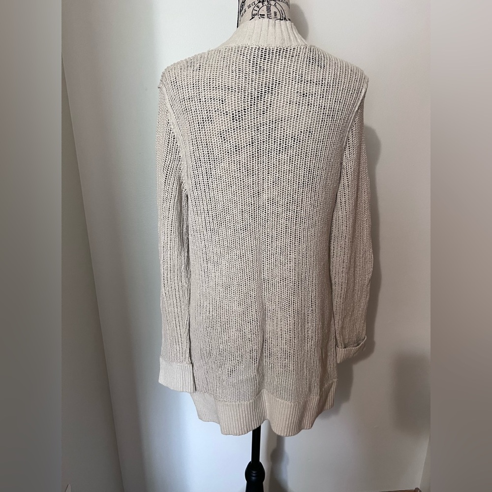 Tommy Bahama Neutral Coastal Beachy Open Knit Long Cardigan L - Picture 5 of 9